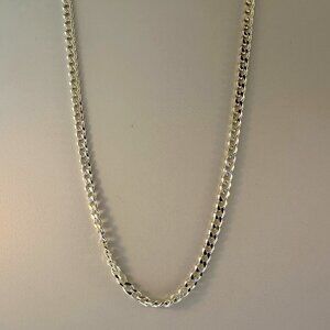 20" Italian 925 Sterling Silver Curb Chain Necklace - Elegant 5mm Wide, 19.76g